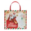 Sacosa Craciun Mos Craciun, 50x16x43cm, Rosu-Bej, PP, Punga Cadou Craciun, Sacosa Cadouri, Sacosa Reutilizabila, Cu Model