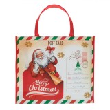 Sacosa Craciun, Mos Craciun, Rosu-Bej, 50x16x43cm, PP, Oem