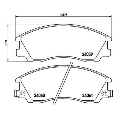 Placute frana Hyundai Terracan (Hp) 02.01-03.08, Terracan (Hp) 06.01-03.08, Fata, BREMBO foto