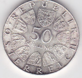 AUSTRIA 50 SCHILLING 1973, Europa, Argint
