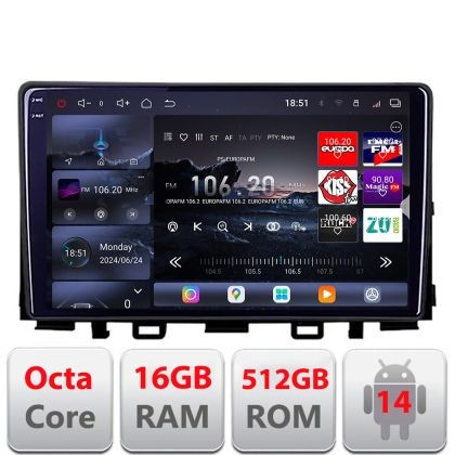 Navigatie Kia Stonic 2016-2020 Android radio gps internet 8 core QLED 2K 16+512 360 Edotec CarStore Technology