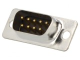 Conector D-Sub 9 PIN Tată Lipire Negru Aurit