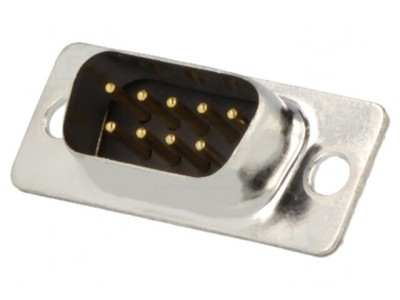 Conector D-Sub 9 PIN Tată Lipire Negru Aurit foto