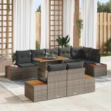 Cumpara ieftin Set de canapele pentru grădină 9 pcs Gri Rattan poli