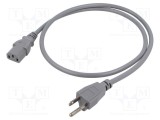 Cablu IEC C13 mamă NEMA 5-15 (B) 1m gri LIAN DUNG