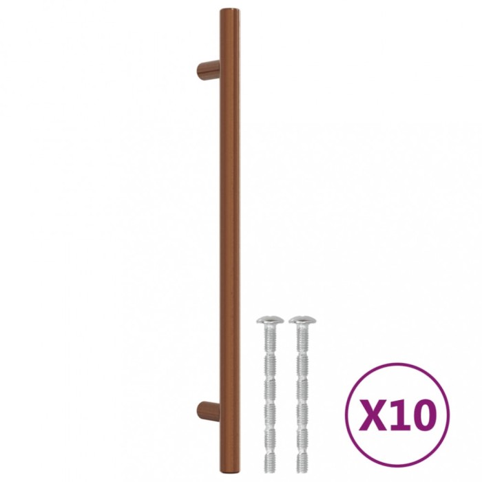 Manere de dulap, 10 buc., bronz, 192 mm, otel inoxidabil