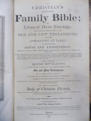 The Christian&amp;#039;s complete Family Bible, Liverpool 1809 foto