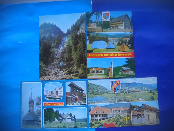 HOPCT LOT 2572 ASPECTE DIN...-JUD MARAMURES-4 CARTI POSTALE-CIRCULATE