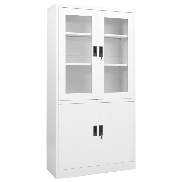 vidaXL Dulap de birou, alb, 90x40x180 cm, oțel 335946