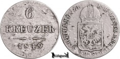1849 C (Praga), 6 Kreuzer - Franz Joseph I - Imperiul Austriac