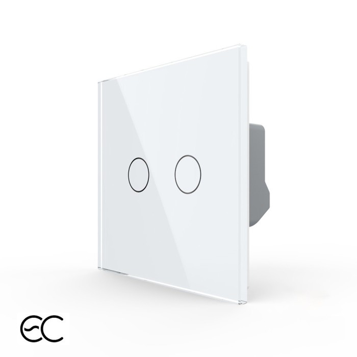 Intrerupator Dublu cu Touch LIVOLO din Sticla - Protocol ZigBee EC SmartElectro IntelligentHouse