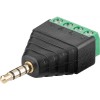 Adaptor bloc terminal cu 4 pini tip regleta cu surub la Jack 3.5 mm tata 4 pini stereo Goobay 59198