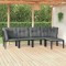 Gossi set mobilier de gradina, 5 piese, negru/gri, poliratan