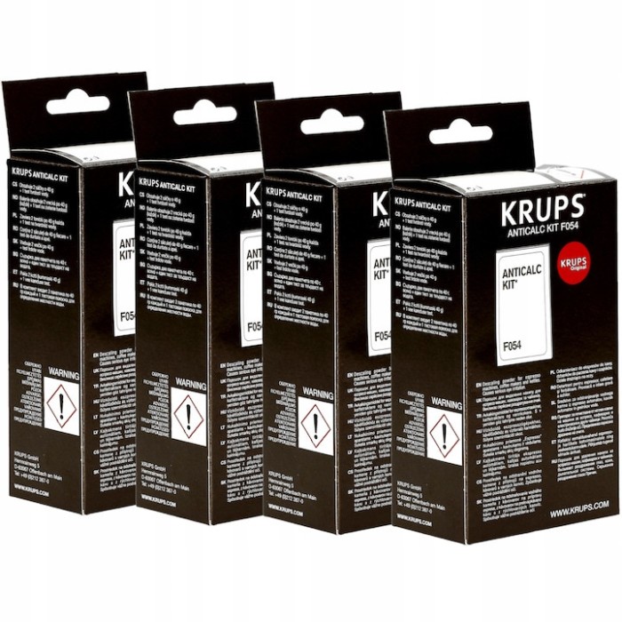 Set 4 teste duritate apa/8 plicuri detartrant, Krups, 40g, Alb