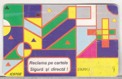 bnk card Cartela telefonica de colectie - Romtelecom 1997 50000 lei - Abstracta foto