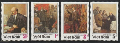 Vietnam 1984 - Lenin, picturi, arta, serie neuzata foto