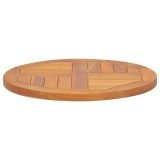 Blat de masă, 50 cm, lemn masiv de tec, rotund, 2,5 cm