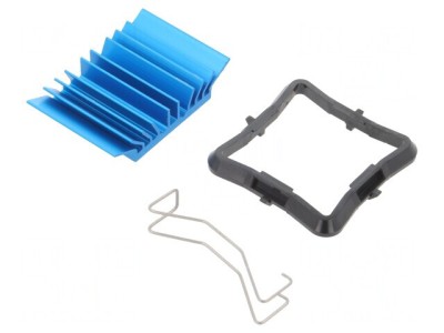 Radiator extrudat cu aripioare BGA albastru 25x25mm foto