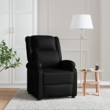 Cumpara ieftin Fotoliu rabatabil, negru, piele ecologică