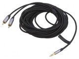 Cablu audio Jack 3,5mm 3pin la RCA x2, 10m, placare aurită, Vention