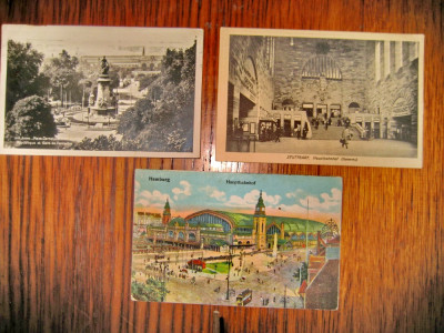 A995-3 Carti postale vechi Gari Germania- Franta anii 1920-30. foto