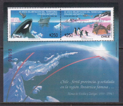 Chile 1990 - Fauna, antarctica, bloc neuzat foto
