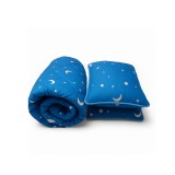 Oferta speciala- set 2 perne 50x70+1 pilota 180x210 albastru