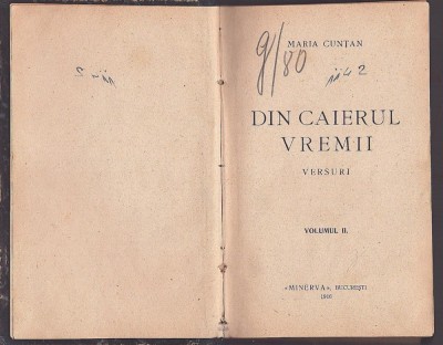 C8439N Din caierul vremii de Maria Cunțan, volumul II, ediția I, 1916 foto
