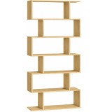 Biblioteca pentru living,dormitor sau birou,cu 6 rafturi pentru organizarea cartilor si expunerea decoratiunilor,design geometric,70x24x192 cm,ma