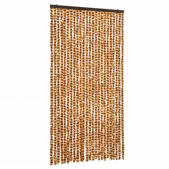 Perdea pentru insecte, ocru si alb, 100 x 220 cm, chenille
