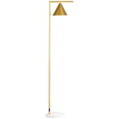 HOMCOM Lampadar pe picior de salon din oţel cu abajur conic orientabil bază marmură 40W 35 x 26 x 153 cm auriu | Aosom Romania