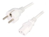 Cablu Alimentare 1.5m Alb 3x1mm2 Mufă CEE 7/7 la IEC C13