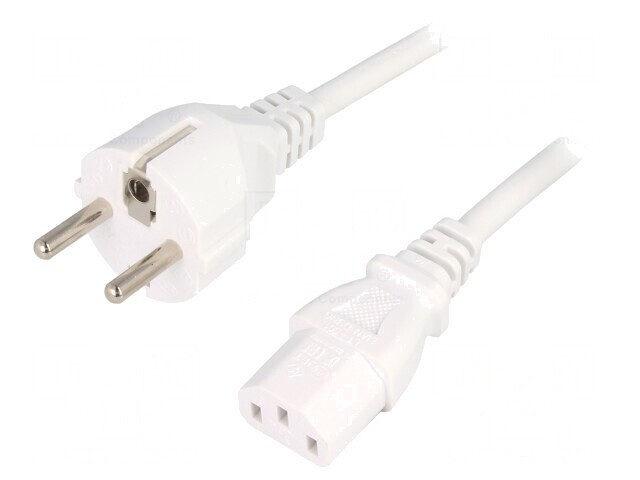 Cablu Alimentare 1.5m Alb 3x1mm2 Mufă CEE 7/7 la IEC C13