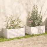 Jardiniere de grădină 2 buc. alb 100x50x50 cm lemn masiv pin, vidaXL
