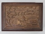 Cutie din lemn, decorata cu pescar, cca. 1900