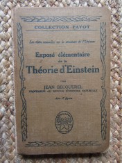 Expos&amp;eacute; &amp;eacute;l&amp;eacute;mentaire de la th&amp;eacute;orie d&amp;#039;Einstein - Jean Becquerel foto