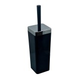 Cumpara ieftin Perie WC cu suport, din plastic, SV462B, negru lucios