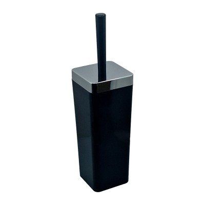 Perie WC cu suport, din plastic, SV462B, negru lucios foto