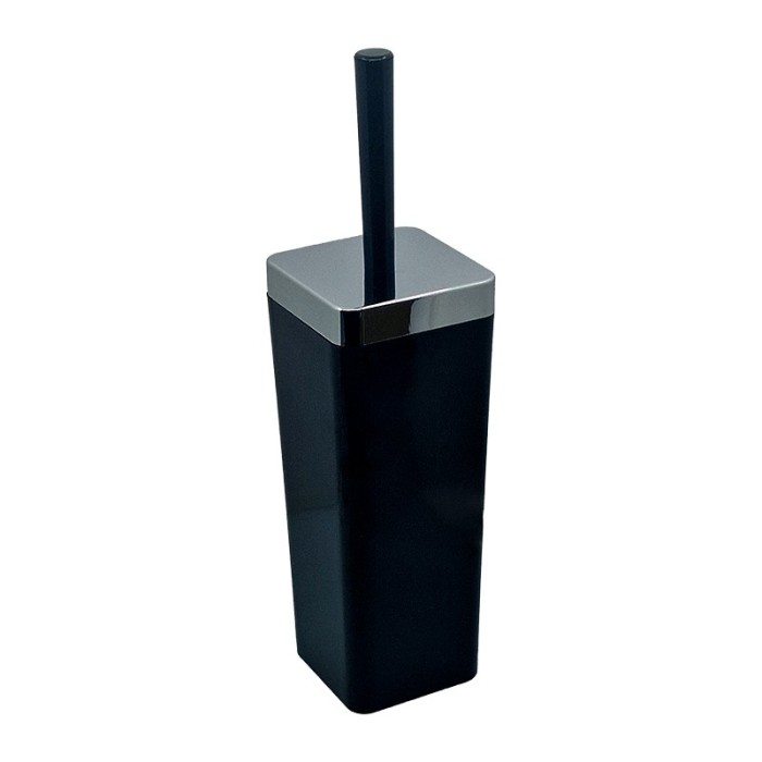 Perie WC cu suport, din plastic, SV462B, negru lucios