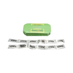 Set 12 capcane adezive pentru gandaci si insecte taratoare, cu lipici si momeala alimentara, 10x15 cm, tip casuta pliabila, carton rezistent,