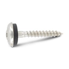 Set 100 Surub cap semibombat 4,5x45 mm cu saiba 15mm EPDM, otel inoxidabil A2