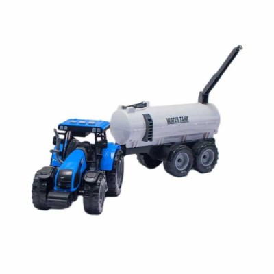 Tractor de jucarie cu cisterna, sunete, pornire motor, claxon, pentru ferma foto