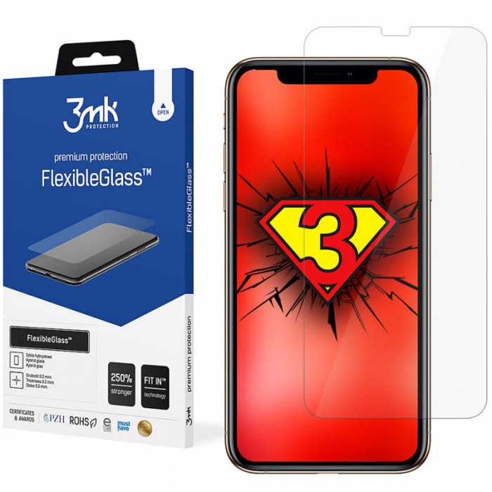 Folie Protectie Ecran 3MK FlexibleGlass pentru Apple iPhone 11 Pro Max, Sticla Flexibila, 7H