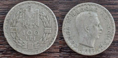 (A150) MONEDA DIN ARGINT ROMANIA - 100 LEI 1932, REGELE CAROL II, MONET. LONDRA foto