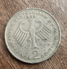 C50 - Moneda foarte veche - Germania - 2 marci - 1969 litera G