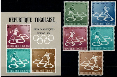 Togo 1964 - Jocurile Olimpice, serie+colita neuzata foto