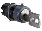 Comutator rotativ cu cheie 16mm negru 2 poziții stabilizate