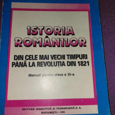 ISTORIA ROMANILOR din cele mai vechi timpuri pana la Revolutia din 1821-manual