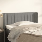 VidaXL Tăblie de pat cu aripioare gri deschis 103x16x78/88 cm catifea 3119048