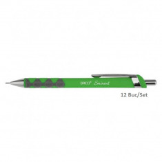 Set de 12 Creioane Mecanice DACO Eminent, Mina de 0.7 mm, Corp din Plastic Verde, Creion Mecanic, Set Creioane Mecanice, Creion Mecanic cu Mina, Creio